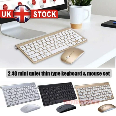 £13.99 • Buy Mini Wireless Keyboard And Mouse Set Waterproof 2.4G For Mac Apple PC Computer