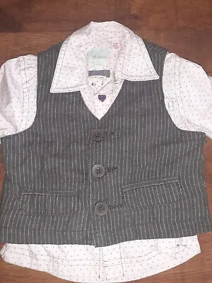 £2.99 • Buy Gorgeous Baby Boy Shirt And Waistcoat From Monsoon. 6-12 Months