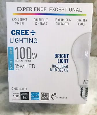 Cree 15W LED  100W Replacement-Day Light 5000K Bulb-Brand New-SHIPS N 24 HOURS • $39.88