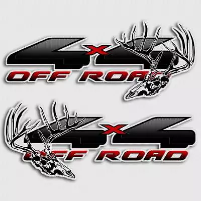 4x4 Black Red Deer Skull Truck Decal Hunting Sticker For Ford Hoyt PSE Carbon • $39.99