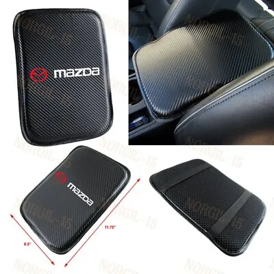 For MAZDA Embroidery Carbon Fiber Center Console Armrest Cushion Mat Pad Cover • $14.08