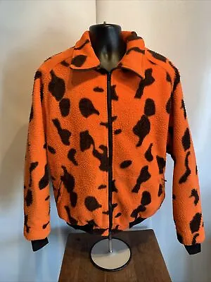 VINTAGE Cabela's Whitetail Clothing Fleece Orange Camo Hunting Jacket Mens XXL • $174