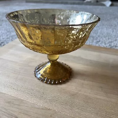 Afloral Gold Mercury Glass Centerpiece Bowl - 4.5  Tall X 4.5  Wide • $14