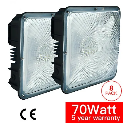 8Pack 70W LED Canopy Light (350-600W HPS/HID Replace) 7800LM-5500K 9.5  X 9.5  • $348