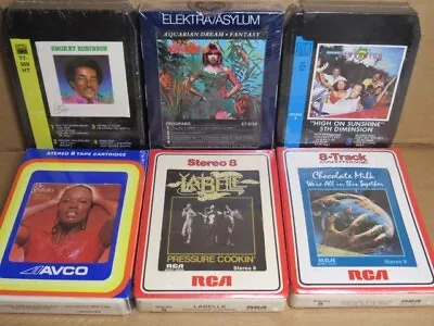 ( 6 )   -  Sealed - Soul & R & B - 8 Track Tapes  - Lot Of Six Tapes - Unopened • $38.50