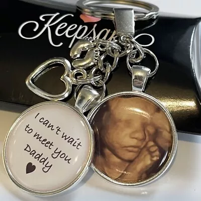 Personalised Photo Keyring Meet You Baby Scan Photo Present Gift • £6.95