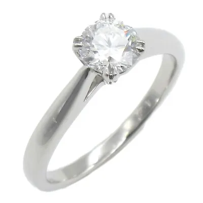 HARRY WINSTON Round Cut Solitaire Ring ＃4.5 US Size Pt950 Platinum Used • $3839