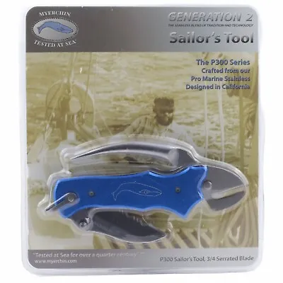 Myerchin Sailors Tool Linerlock Folding Knife Blue Aluminum Marlin Spike Pliers • $33.95