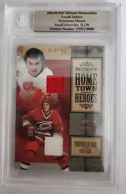 2003-04 Be A Player Ultimate Memorabilia Hometown Heroes Delvecchio / Staal • $43.72