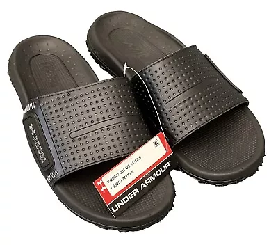 Under Armour 3025047 Unisex Slip On Slide Sandals Wild Gripper Black Mens SZ 11 • $60