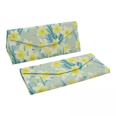  Eyeglass Case - Vegan Leather Magnetic Folding Hard Shell For Men And Daffodil • $22.18