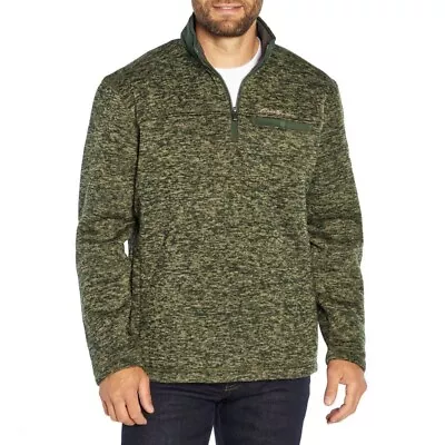 Eddie Bauer Men's SMALL Sweater Fleece Pullover PALM HEATHER  • $17.84