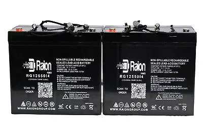 Raion 12V 55Ah Battery For Merits P200-2S S (MP-2) - 2 PK • $238.95