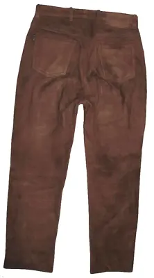 Strong:   Wallaby   Men's Leather Jeans/Nubuk- Lederhosen IN Braun Approx. W34   • $47.38