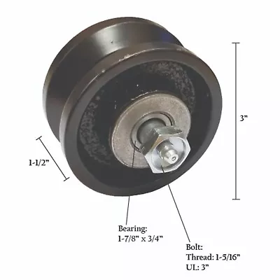 3  V Groove Sliding Gate Cast Iron Roller Wheel Dimensions 3  X 1-1/2  Is Coated • $15.99