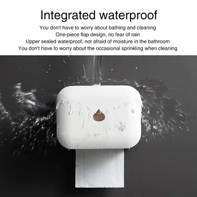 $23.38 • Buy Self Wall Mount Toilet Paper Roll Box Tissue Holder Waterproof Bathroom