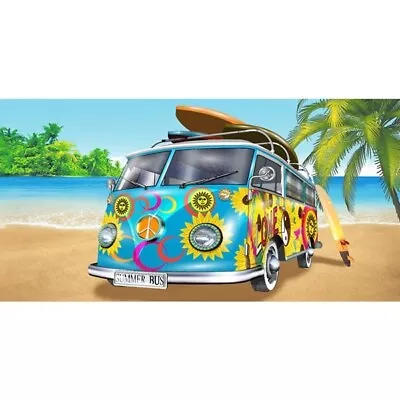 Blue Camper Van Microfibre Lightweight Beach Towel Quick Dry Travel Towel • £12.95