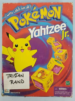 Pokemon Yahtzee Jr. Board Game Milton Bradley 1999 PARTS: Game Board & Manual • $9.95