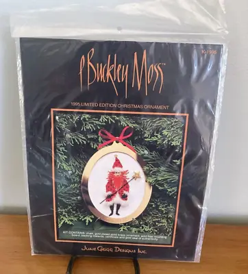 P Buckley Moss Cross Stitch Christmas Ornament Santa Pattern NIP Brand New 1995 • $9.99