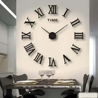 3D Acrylic Wall Clock Roman Numerals Design • £9.59