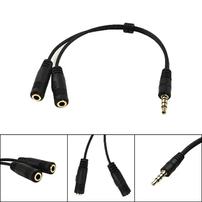 Headphone Microphone Mic Combo 3.5mm Jack Y Splitter Cable For  IPhone IPod • £5.28