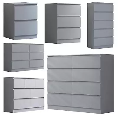 Matt Grey Chest Of Drawers Bedroom Furniture Bedside Table Matt Frame • £144.99