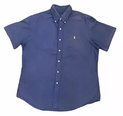 Ralph Lauren Short Sleeve Button Down Shirt Blue Size L • $9.99