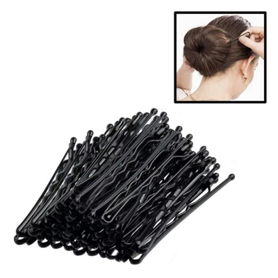 Hair Grips | Black Bobby Pins Waved 4.6cm Styling Clips Slides Kirby Salon • £2.99