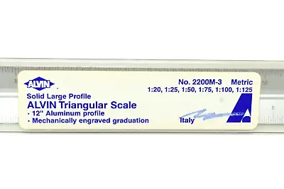 Alvin 2200M-3 Triangular Metric Scale Ruler Aluminum Graduations 12  New • $11.38