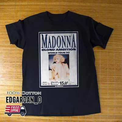 Madonna Blond Ambition World Tour 90 Black Unisex T-shirt S-5XL Free Shipping • $12.99