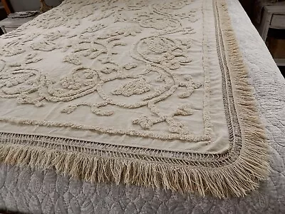 Authentic 1826 Colonial Chenille Bedspread - Historical Hand Loomed • $2300