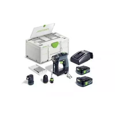 Festool CXS12 25 12v Cordless Drill Set 2 X 2.5ah Batteries Charger 576867 • £359.95