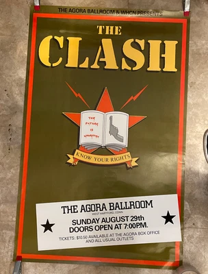 $279.99 • Buy VTG The Clash Concert Poster 1982 Tour CT OG 22X33 Punk Rock Ramones Sex Pistols