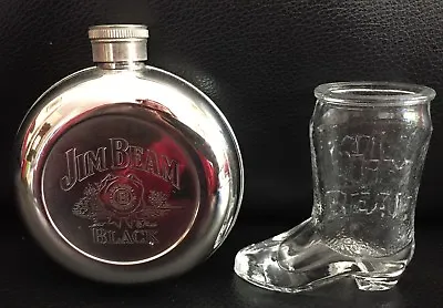 $20 • Buy Jim Beam Collectables Hip Flask And  Shot  Boot - Exc