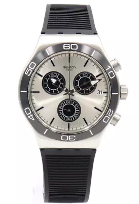 New Swiss SWATCH GREAT OUTDOOR IRONY CHRONO Rubber Men Watch 45mm YVS486 $190 • $148.20