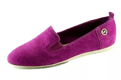 Michael Kors Merritt Slip On Pomegranate Mk Logo Suede Womens Shoes Multisizes • $65.90