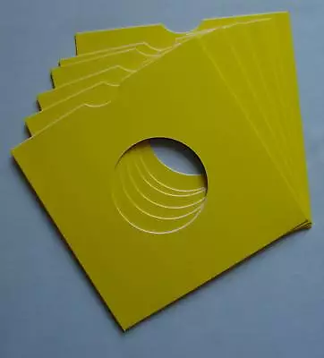 7  YELLOW CARD RECORD SLEEVES - (pack Of 25) • £7.99