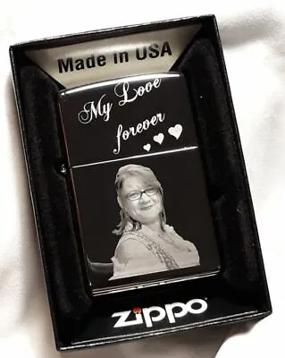 Zippo With Desired Engraving - Text Or Photo - Diamond Gift Set - New • £38.52