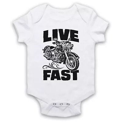 Live Fast Motorbike Motorcycle Rider Love Bike Biker Baby Grow Shower Gift • £16.99