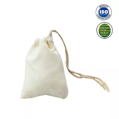500(5x7)Small Reusable Cotton Muslin Drawstring Bags Favor Bags • $175.59