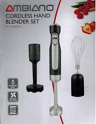 Ambiano Rechargeable Cordless Hand Blender Set - Whisk Blend Mash • £29.99