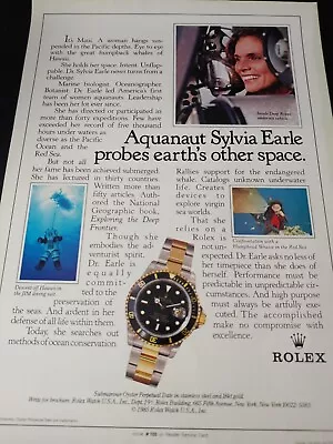 VINTAGE ~ Original Rolex Submariner Watch Magazine Ad Advertisement Print ~ NICE • $14.99