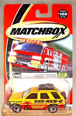 2000 Matchbox #100 On The Road Again-Roadside Rescue ISUZU RODEO Yellow W/8Spoke • $9