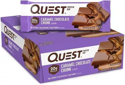 Quest Nutrition Caramel Chocolate Chunk Protein Bar High Protein Low Carb • $42