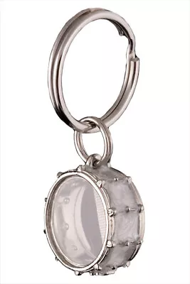 Keychain Snare Drum Silver And White • $13.99