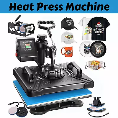 5-in-1 Heat Press Machine 360-Degree Rotation Digital Combo 12x15 Heat Transfer • $189.89