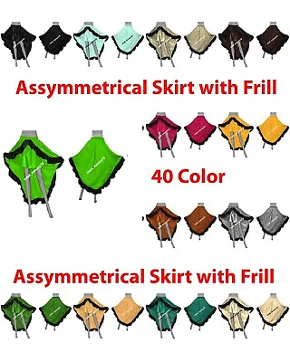 Hi Low Frill Skirt Mullet Belly Dance Satin Asymmetrical Black Frill Skirt S49 • $28.40