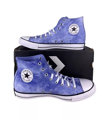 NEW Converse Chuck Taylor All Star Hi Purple White Tie Dye Shoes Mens 13 A04961C • $42.99