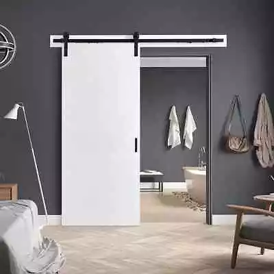 Ove Internal Barn Door Odyssey Sliding Interior In White Textured Wood Inc Rail • £159.99