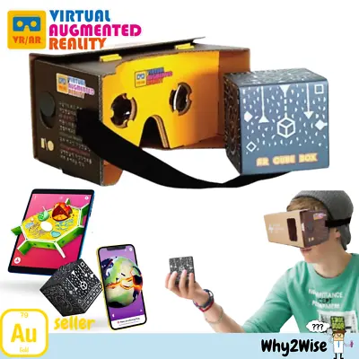 3D Google Cardboard Plus & AR Cube Box_DIY Headset Phone_Virtual Augmented Real • $15.90